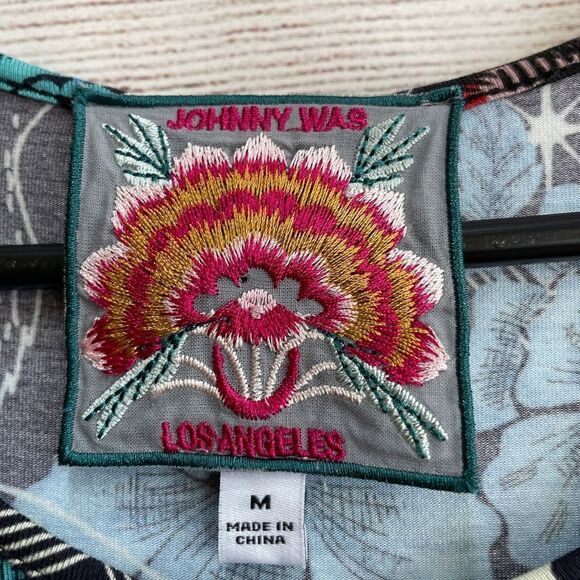 JOHNNY WAS LUNAMO CRANE PRINT SWING DRESS - Picture 2 of 11